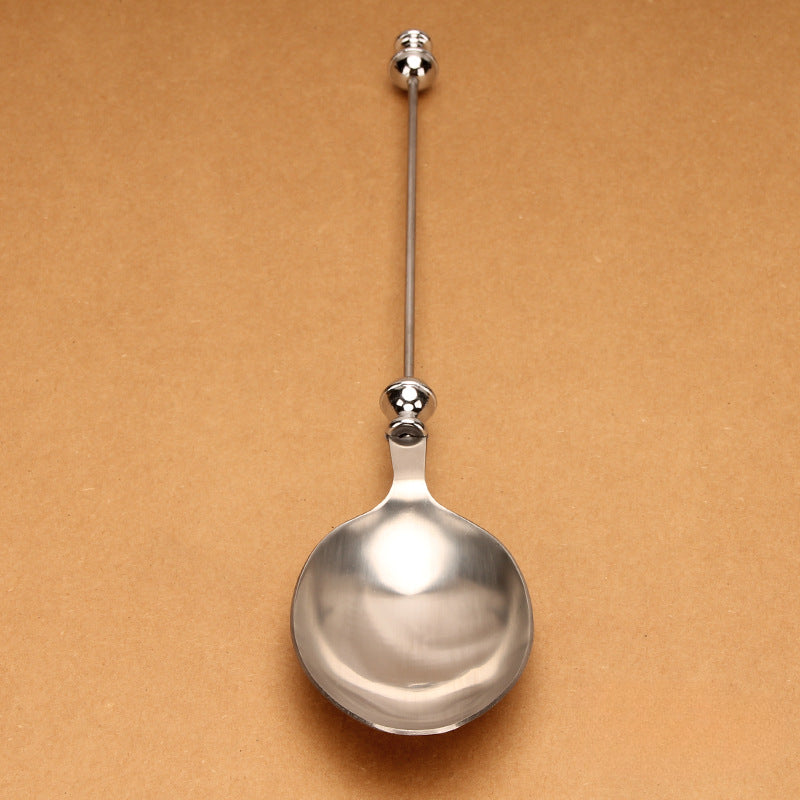 Wholesale Beadable Utensils DIY Stainless Steel Salad Spoon Fruit Western Food Large Fork Spoon Tableware